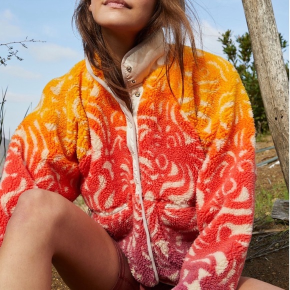 ✨BNWT✨ Free People Movement Rocky Ridge Sherpa Jacket in 🌼Marigold🌼 SO CUTE! XS - Picture 3 of 7